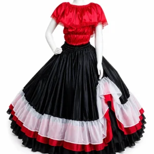 Conjunto Umbanda – Saia 14 Metros com 3 Babados em Cetim