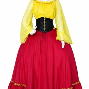 Conjunto Cigana Luxo – Saia 7 Metros com Corset Ajustável e Detalhes Dourados