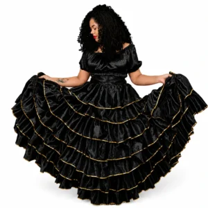 Vestido Pretocom 7 Babados – Modelo Pombagira